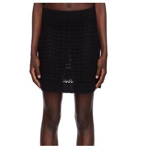 NWT LESET Lucy Crochet Mini Skirt Black size M/L